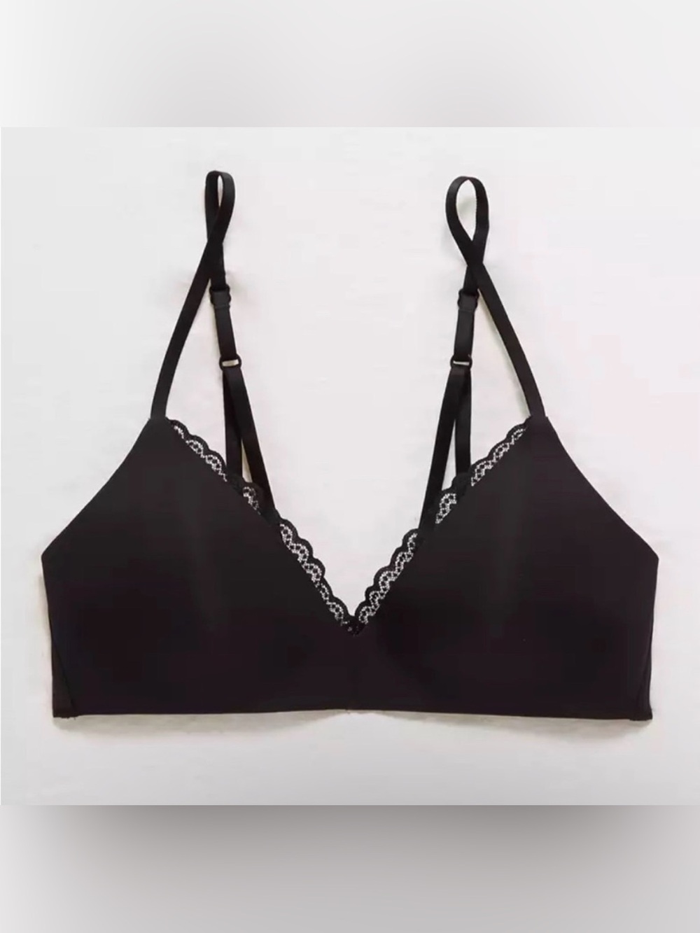 Aerie wireless black lace bra